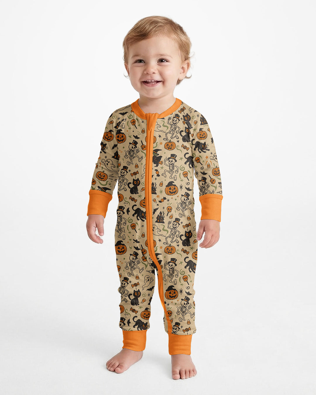 Vintage Skeleton Pumpkin Halloween Bamboo Convertible Zippy