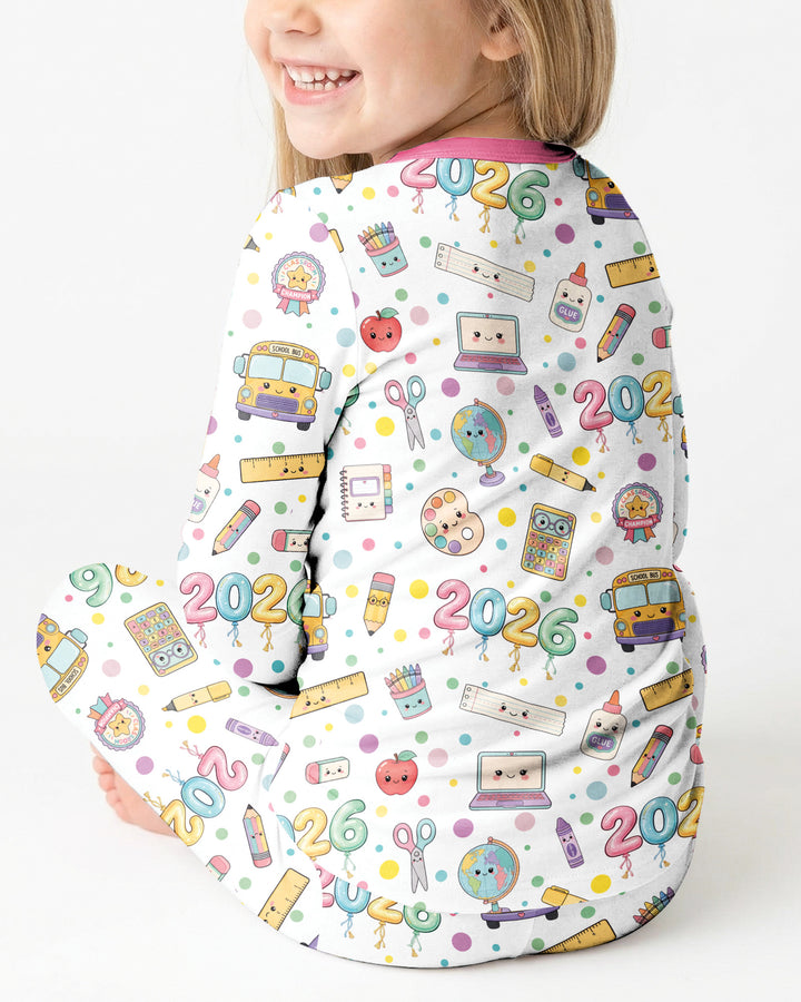 Zweiteiliges Langarm-Pyjama-Set mit Sommerfrüchten