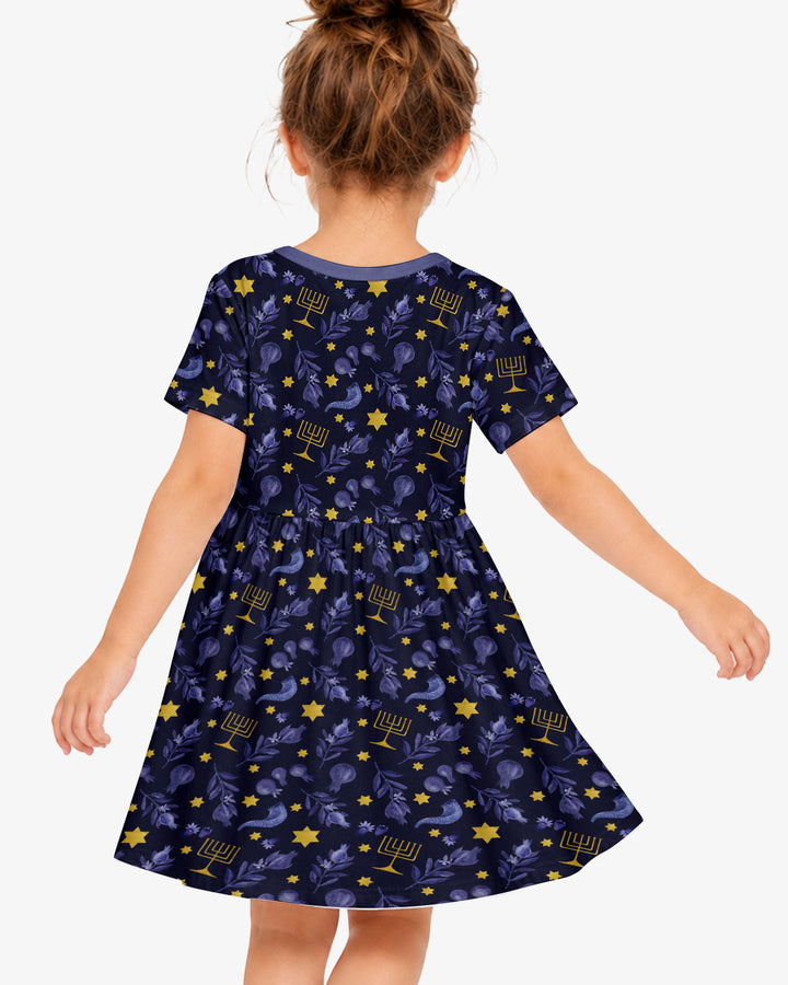 Rosh Hashanah Night Family Matching Bamboo Twirl Dress