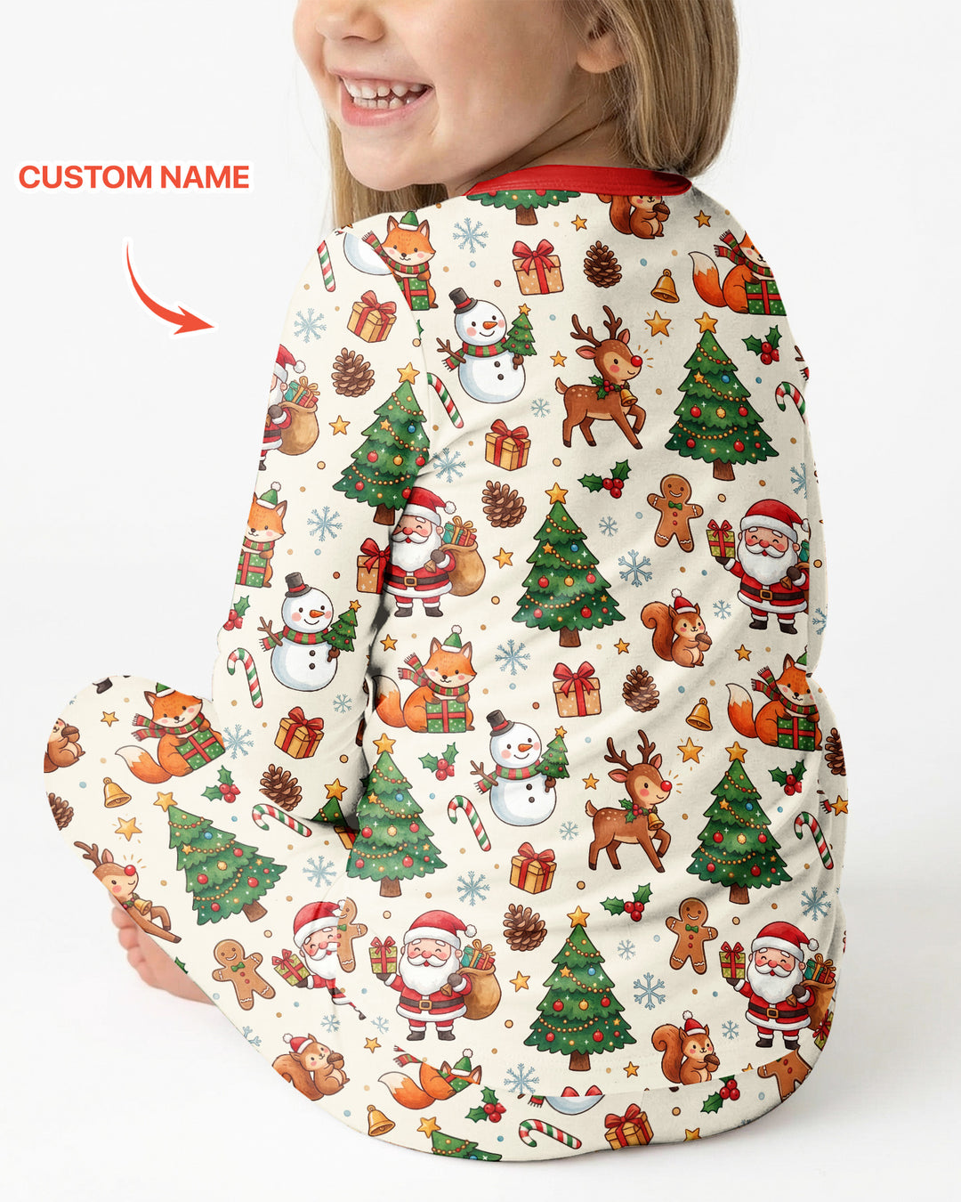 Custom Name When I Wake Up It's Will Be Christmas Bamboo Two Piece Long Sleeve Pajama Set