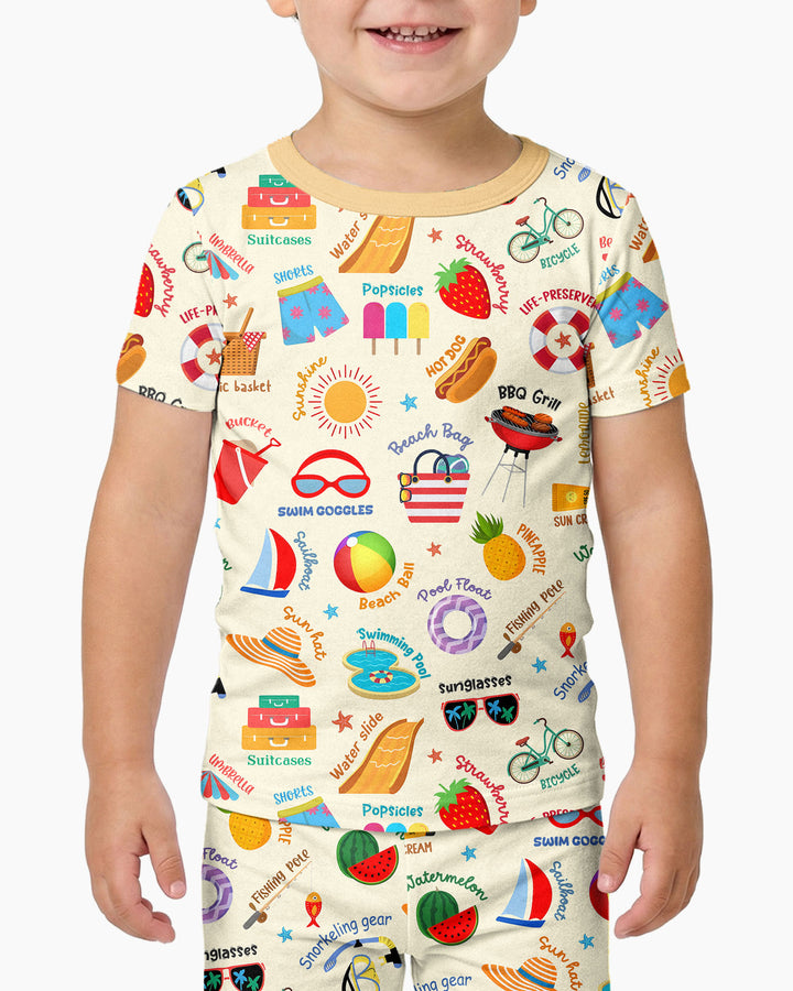 Zweiteiliges, kurzärmliges Pyjama-Set mit Marienkäfern