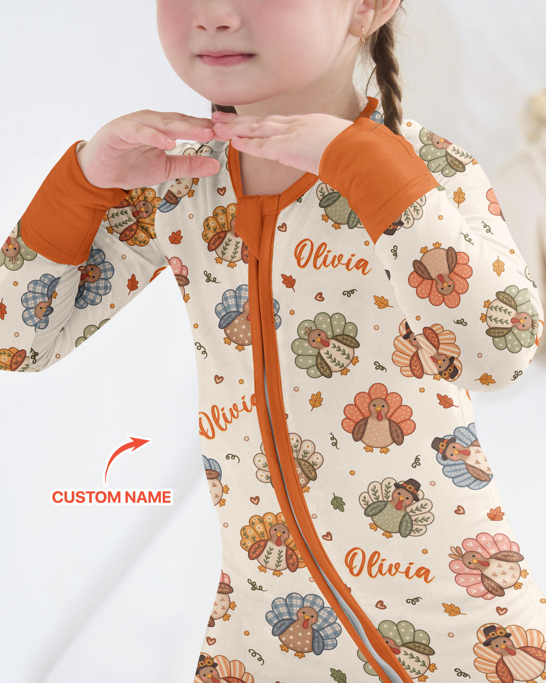 Custom Name Boho Turkey Bamboo Convertible Zippy