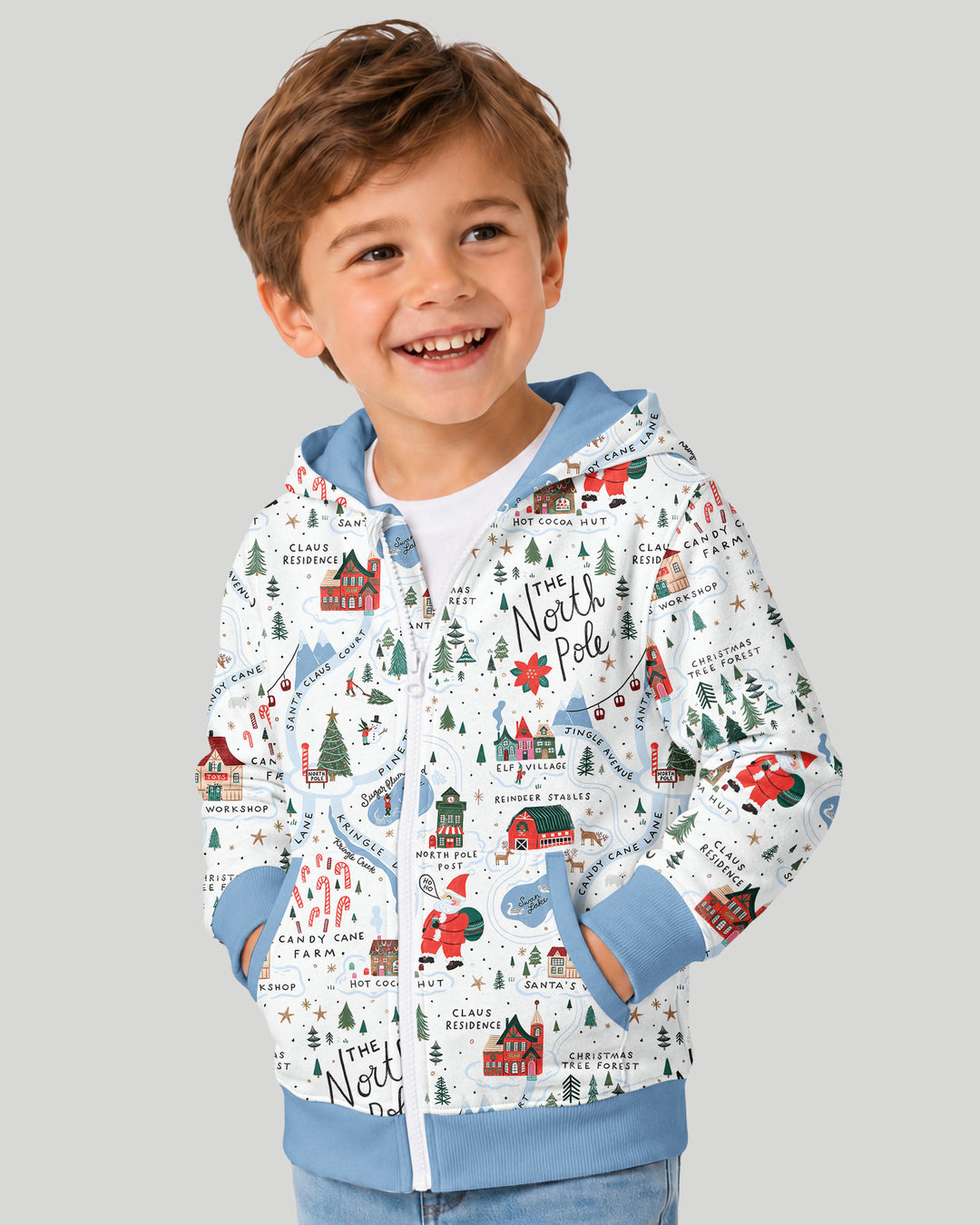The North Pole Map Bamboo Zip Hoodie