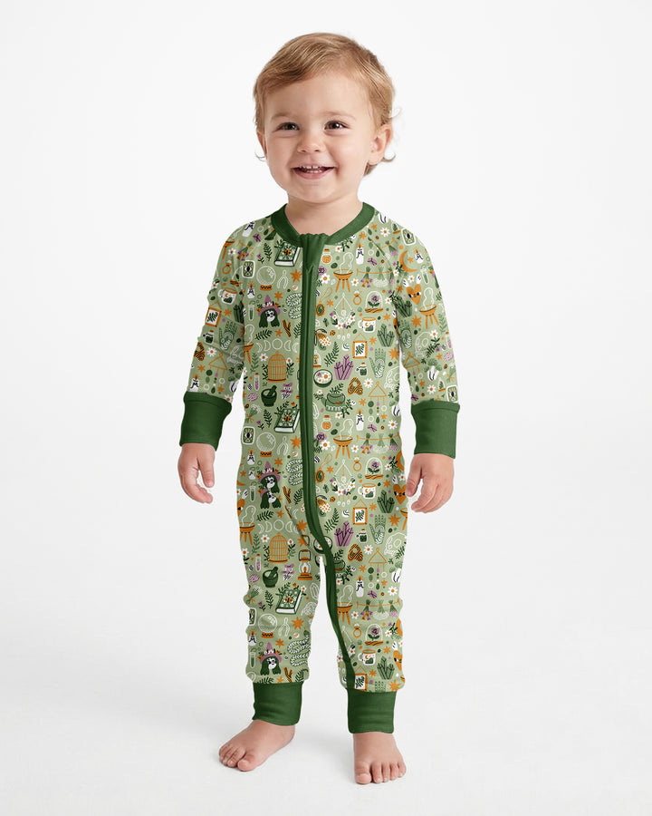 Boho Witchy Celestial Magic Floral Bamboo Convertible Zippy