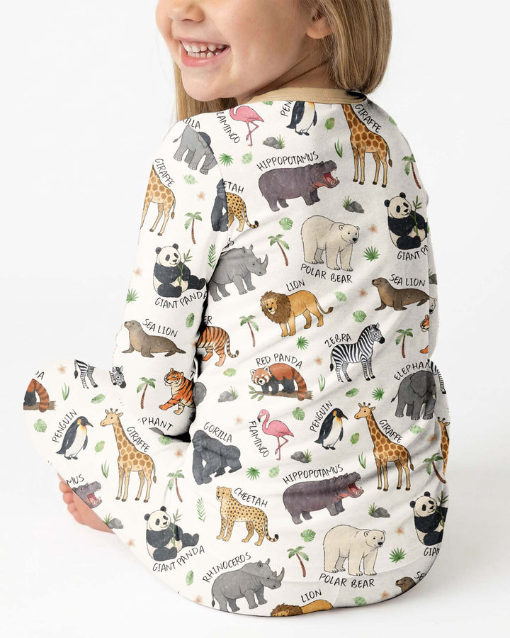 Safari Animals Bamboo Two Piece Long Sleeve Pajama Set