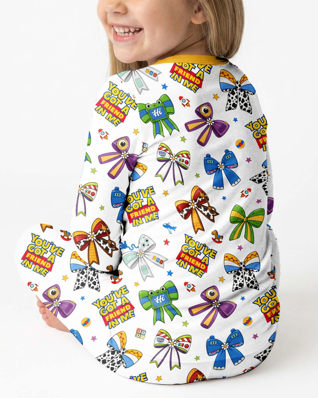 Magical Mirror Bow Bamboo Two Piece Long Sleeve Pajama Set