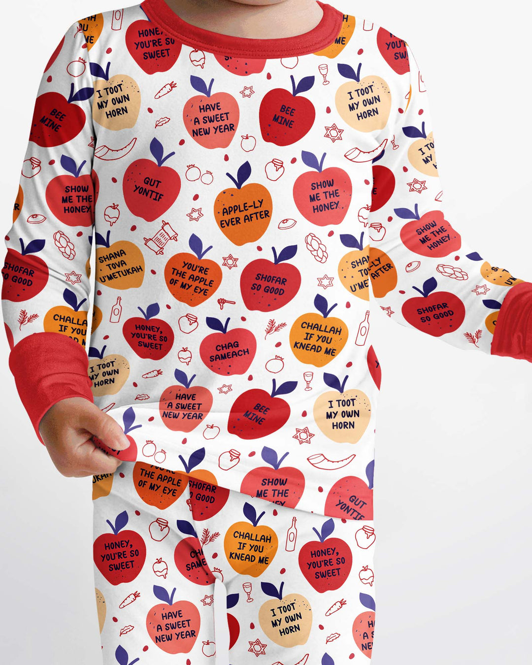 Rosh Hashanah Funny Jewish Puns Bamboo Two Piece Long Sleeve Pajama Set
