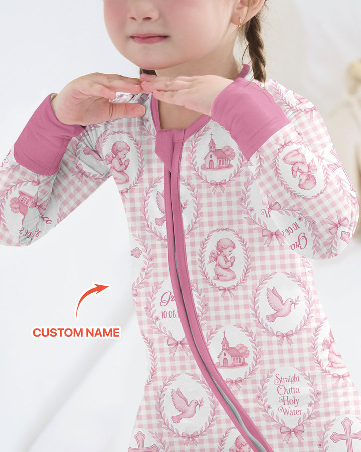 Custom Name Baptism Straight Outta Holy Water Bamboo Convertible Zippy