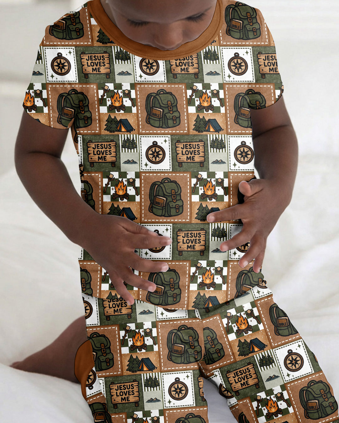 Zweiteiliges, kurzärmliges Pyjama-Set mit Marienkäfern