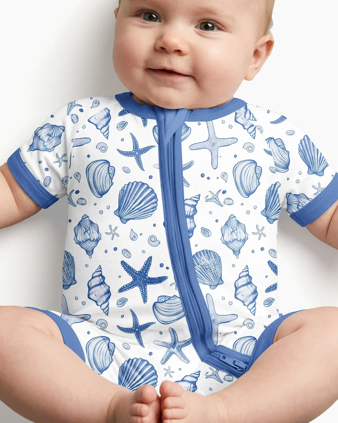 Coastal Charm Family Matching Bamboo Shorty Zippy