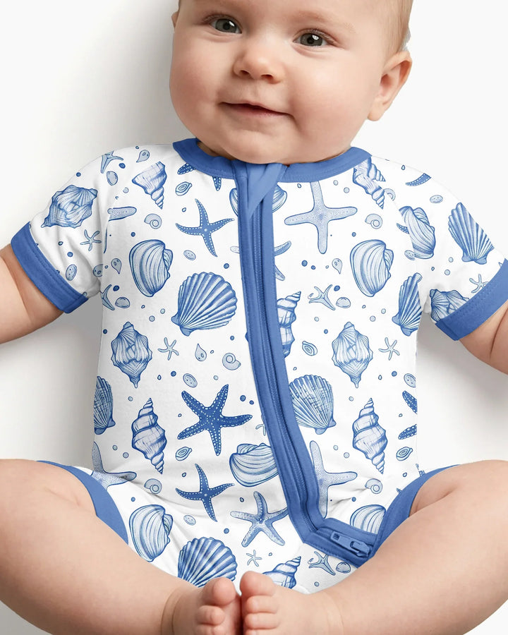 Coastal Charm Family Matching Bamboo Shorty Zippy