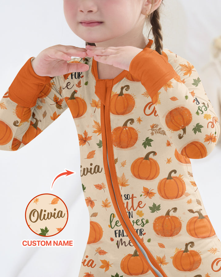 Custom Name I'm So Cute Even Leaves Fall for Me Bamboo Convertible Zippy