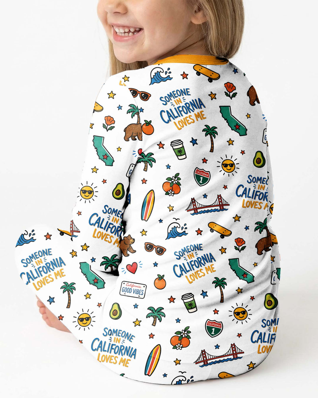 Someone in California Loves Me Bamboo Two Piece Long Sleeve Pajama Set (P)
