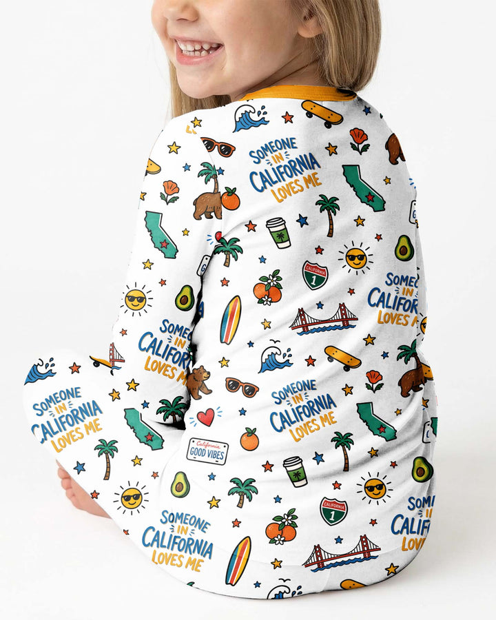 Someone in California Loves Me Bamboo Two Piece Long Sleeve Pajama Set (P)