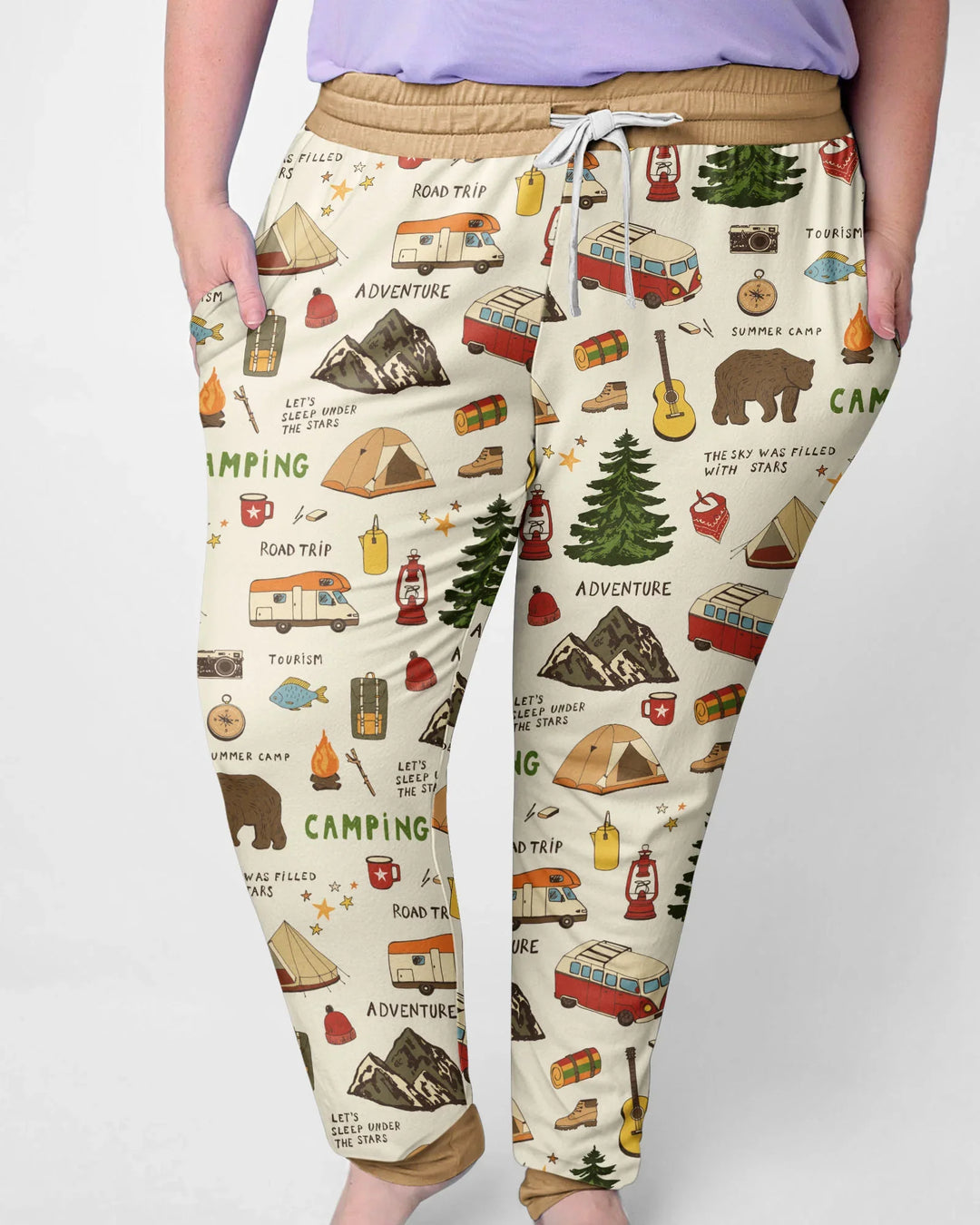 Outdoor Camping Adventure Family Matching Bamboo Women Pajama Set