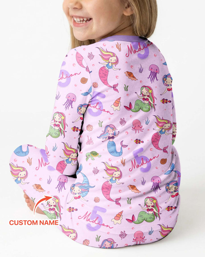 Zweiteiliges Langarm-Pyjama-Set mit Sommerfrüchten