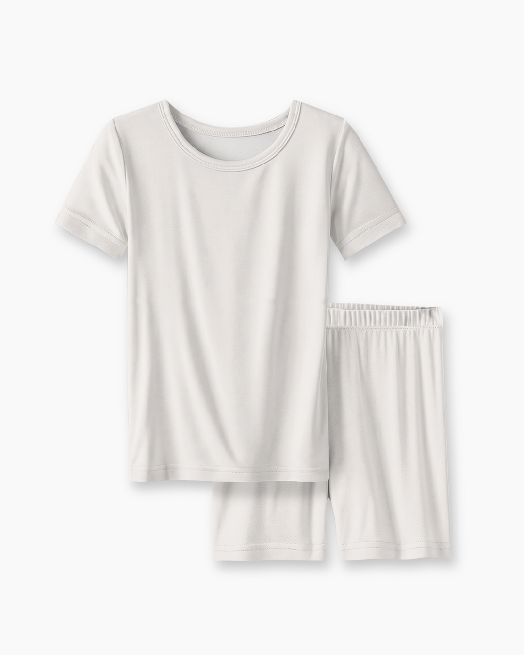 Solid Color Bamboo Two Piece Short Sleeve Short Pajama Set