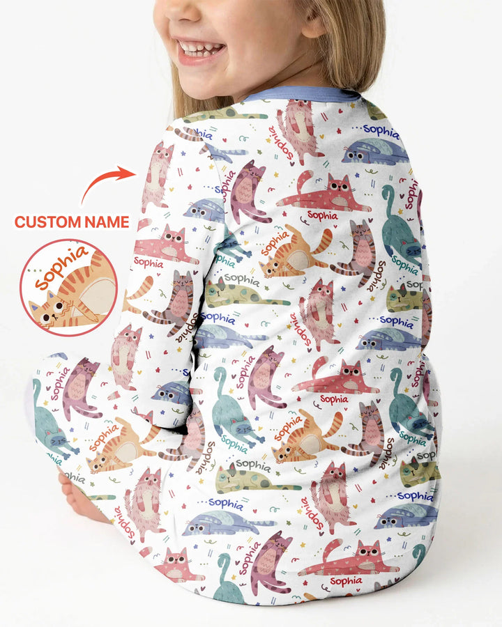 Cat Nap Crew Bamboo Two Piece Long Sleeve Pajama Set