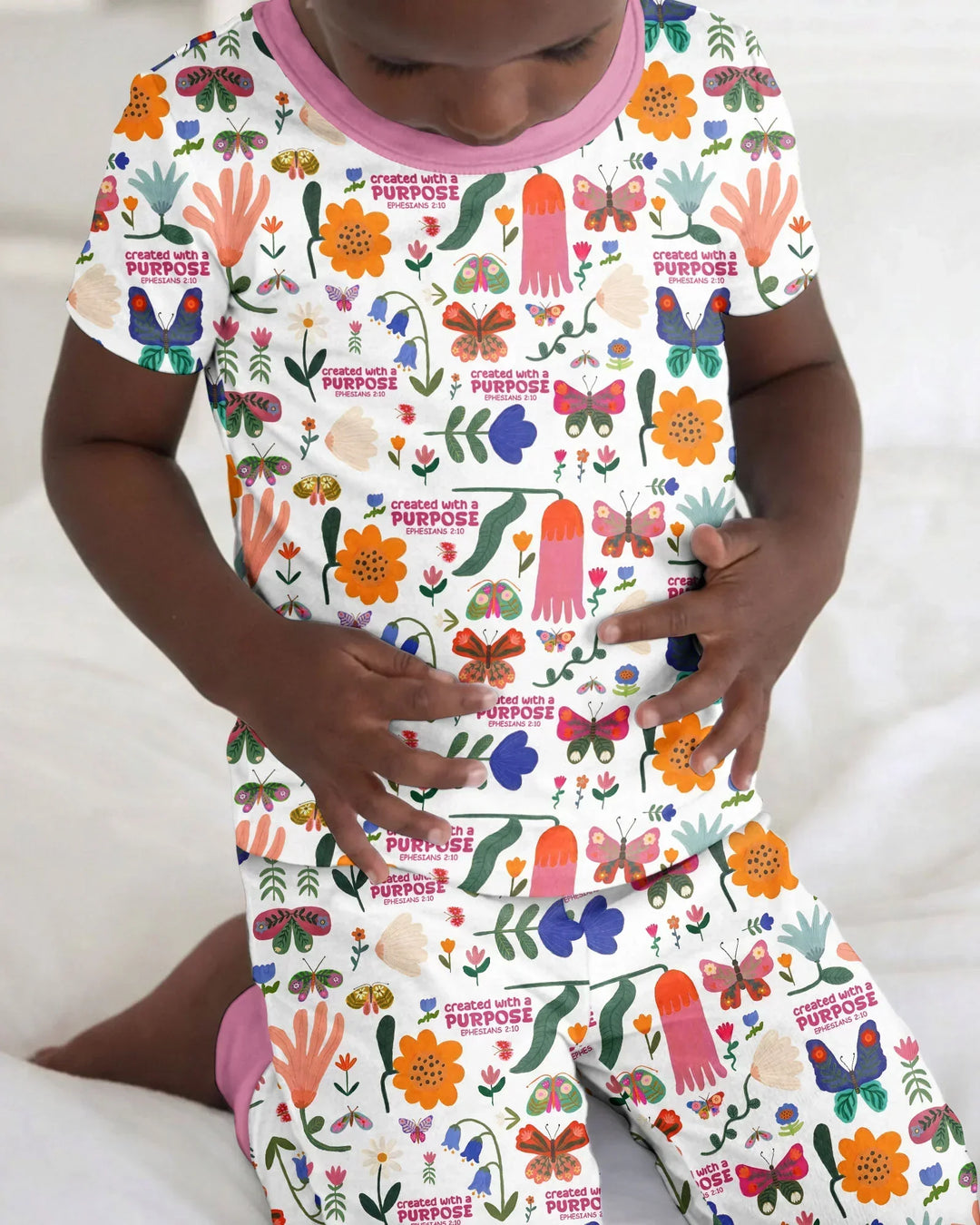 Created With A Purpose Bamboo Two Piece Short Sleeve Shorts Pajama Set