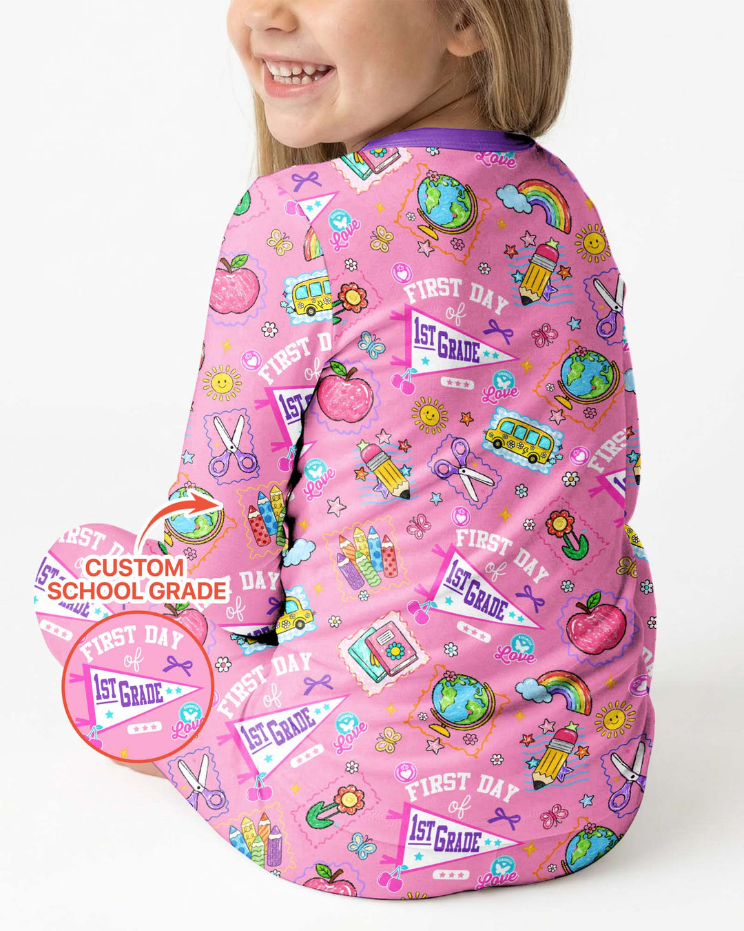 Zweiteiliges Langarm-Pyjama-Set mit Sommerfrüchten