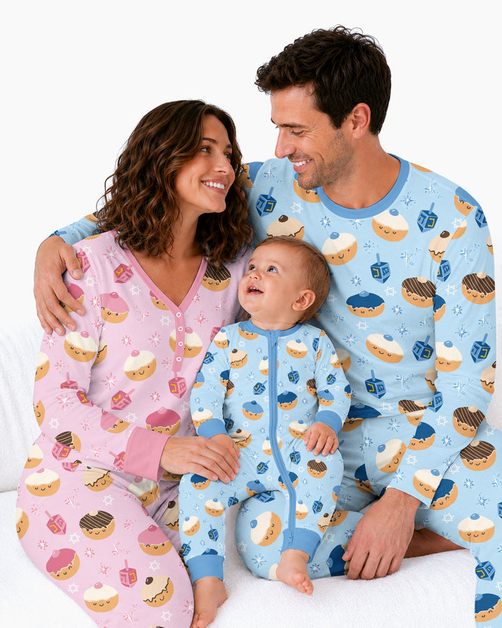 Hanukkah Donut Family Matching Bamboo Women Pajama Set