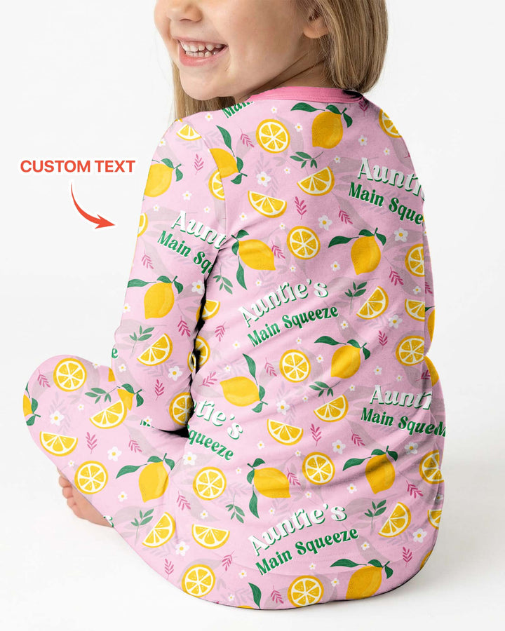 Personalized Family's Main Squeeze Bamboo Two Piece Long Sleeve Pajama Set