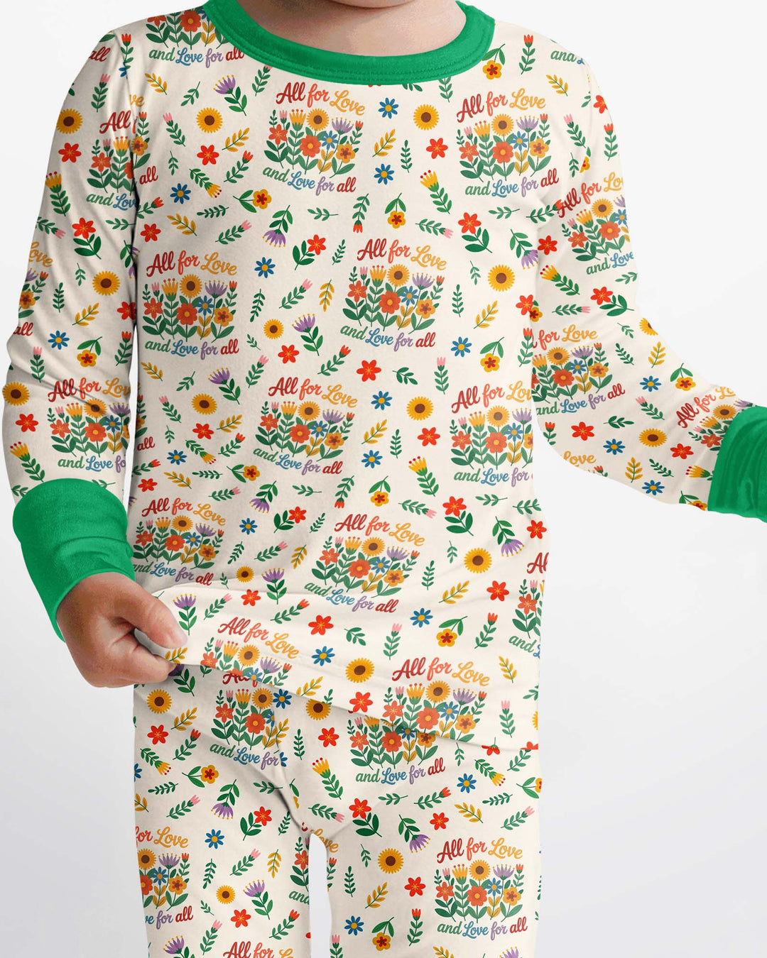 Love For All Family Matching Bamboo Two Piece Long Sleeve Pajama Set