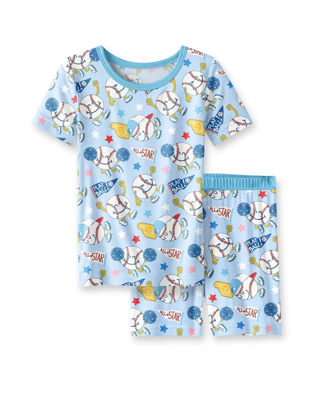 Template Zweiteiliges Pyjama-Set mit kurzen Ärmeln und Shorts