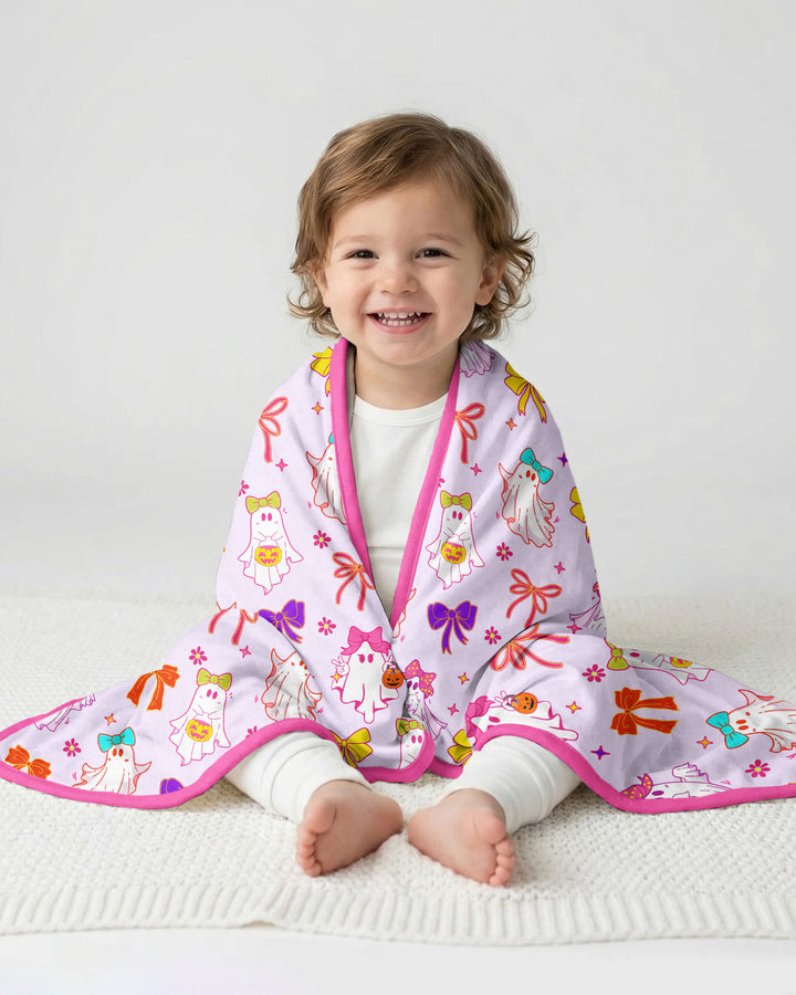 Coquette Ghost & Bow Bamboo Blanket