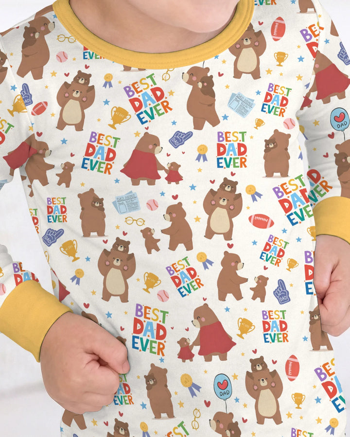 Best Daddy Bear Ever Family Matching Bamboo Two Piece Long Sleeve Pajama Set
