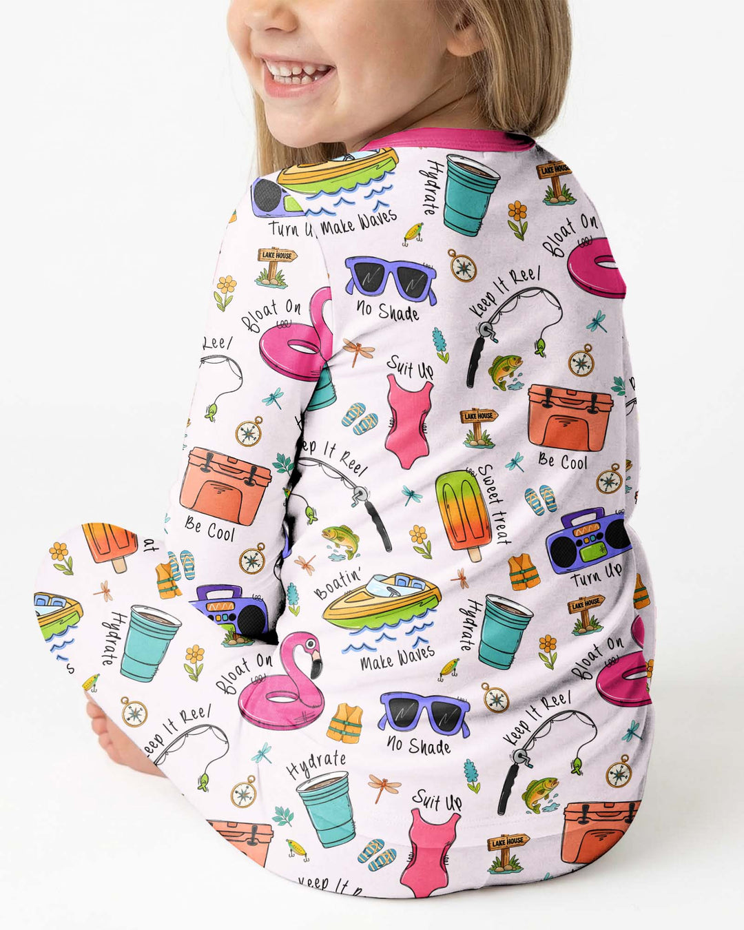 Zweiteiliges Langarm-Pyjama-Set mit Sommerfrüchten