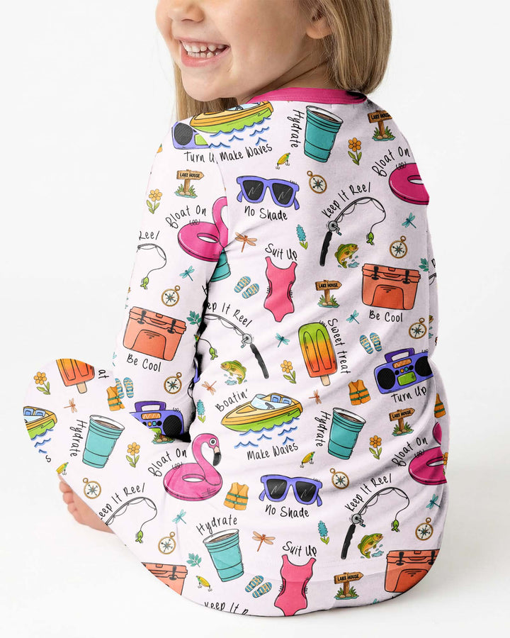 Zweiteiliges Langarm-Pyjama-Set mit Sommerfrüchten
