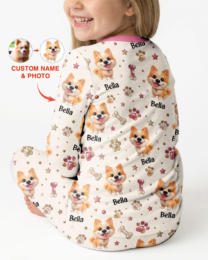 Little Cute Dogs Bamboo Two Piece Long Sleeve Pajama Set