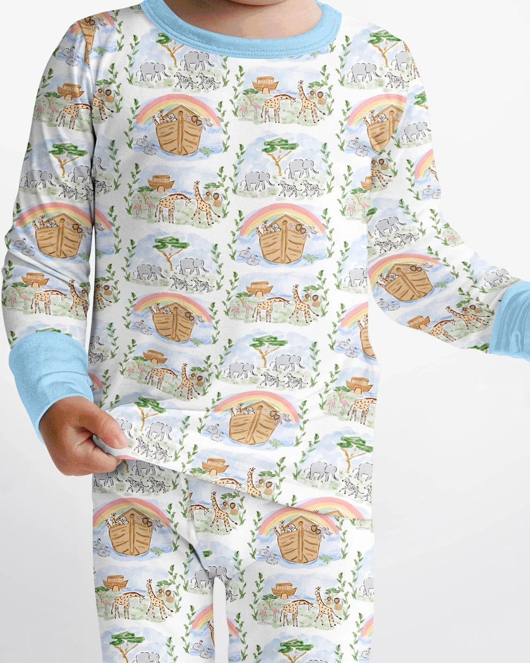 Noah And The Ark Bamboo Two Piece Long Sleeve Pajama Set