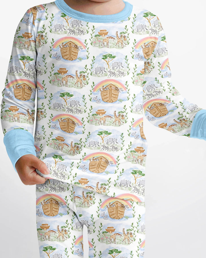 Noah And The Ark Bamboo Two Piece Long Sleeve Pajama Set
