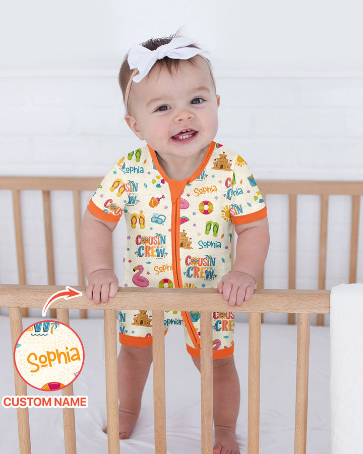 Custom Name Summer 2026 Cousin Crew Bamboo Shorty Zippy