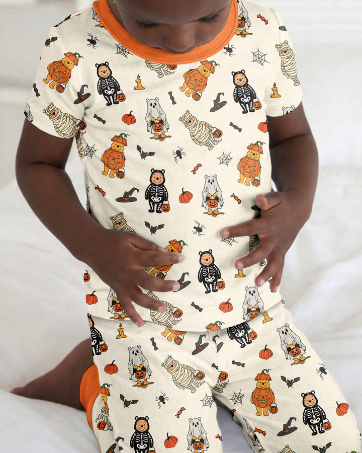Conjunto de pijama de dos piezas de manga corta de bambú