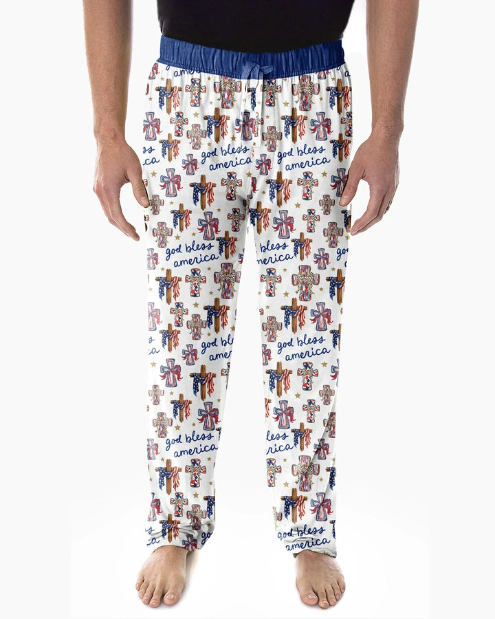 God Bless America Family Matching Bamboo Men's Pajama Set