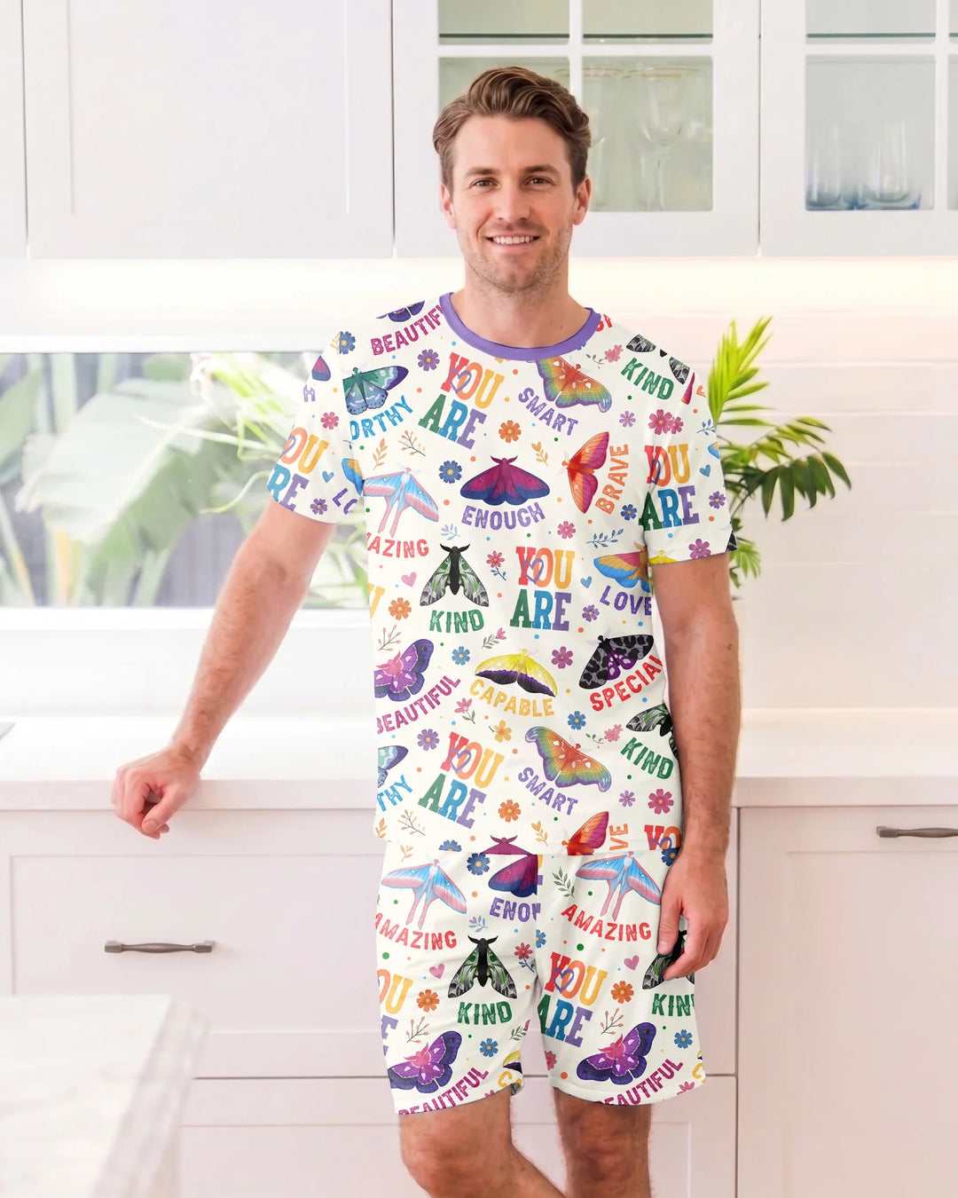 Proud Wings Family Matching Bamboo Men Short Sleeve Short Pajama Set