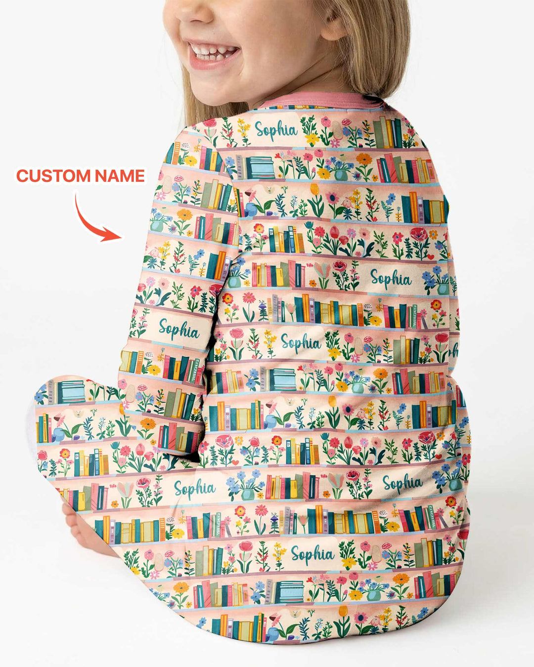Personalized Book Lover Bamboo Two Piece Long Sleeve Pajama Set