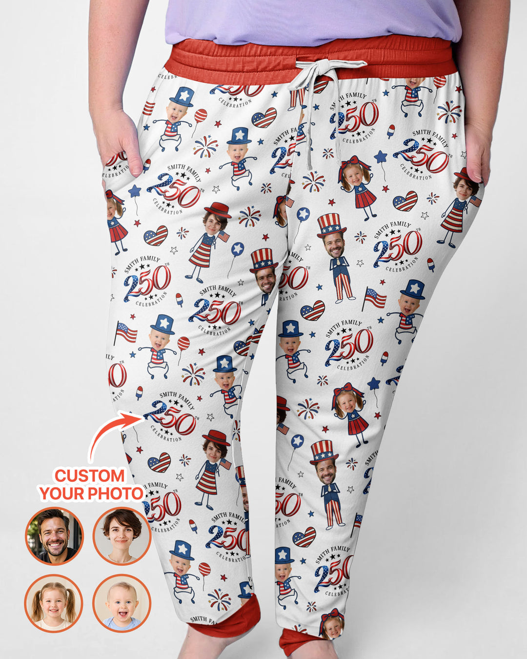 Custom Photo Smith Family Celebration Bamboo Women Pajama Set