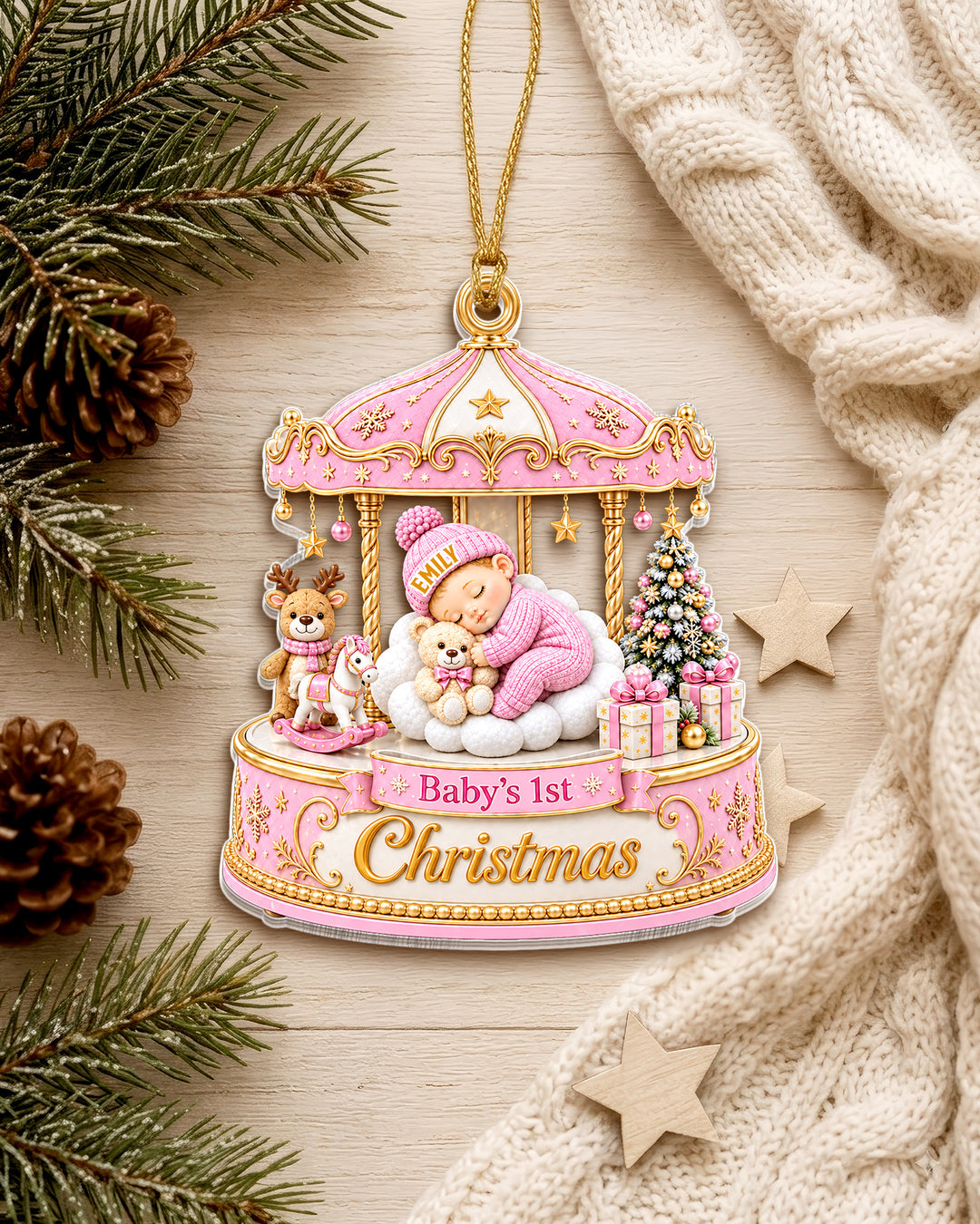 Merry Christmas Mom And Daddy Acrylic Ornament