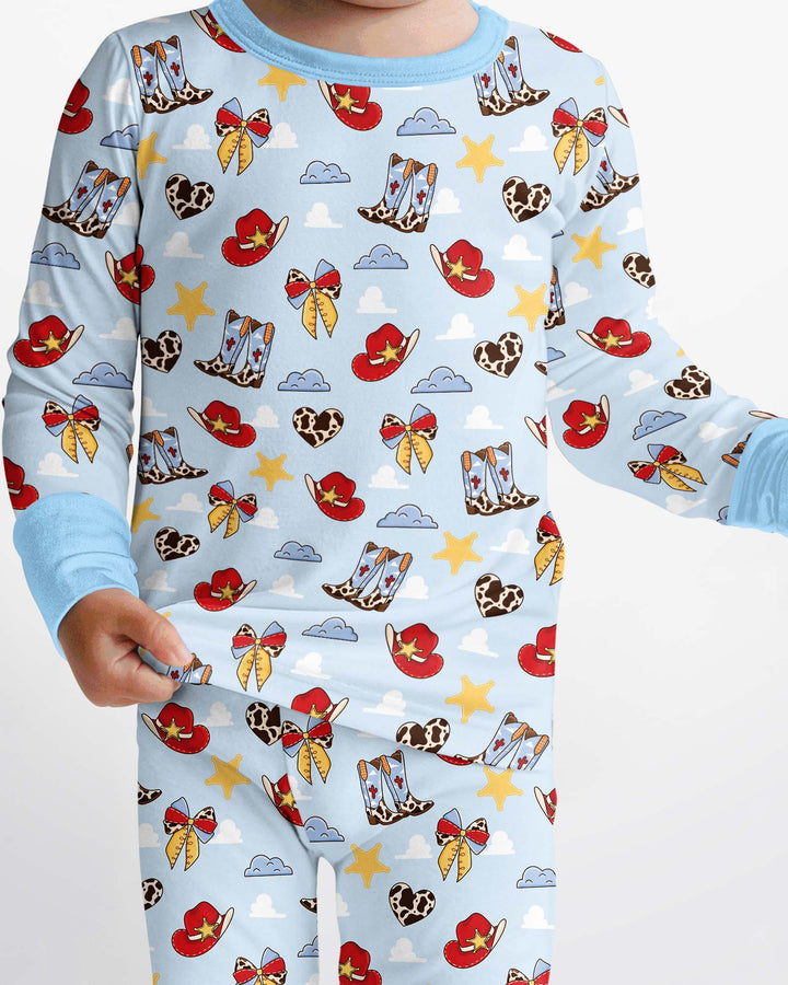 Cowboy Story Bamboo Two Piece Long Sleeve Pajama Set