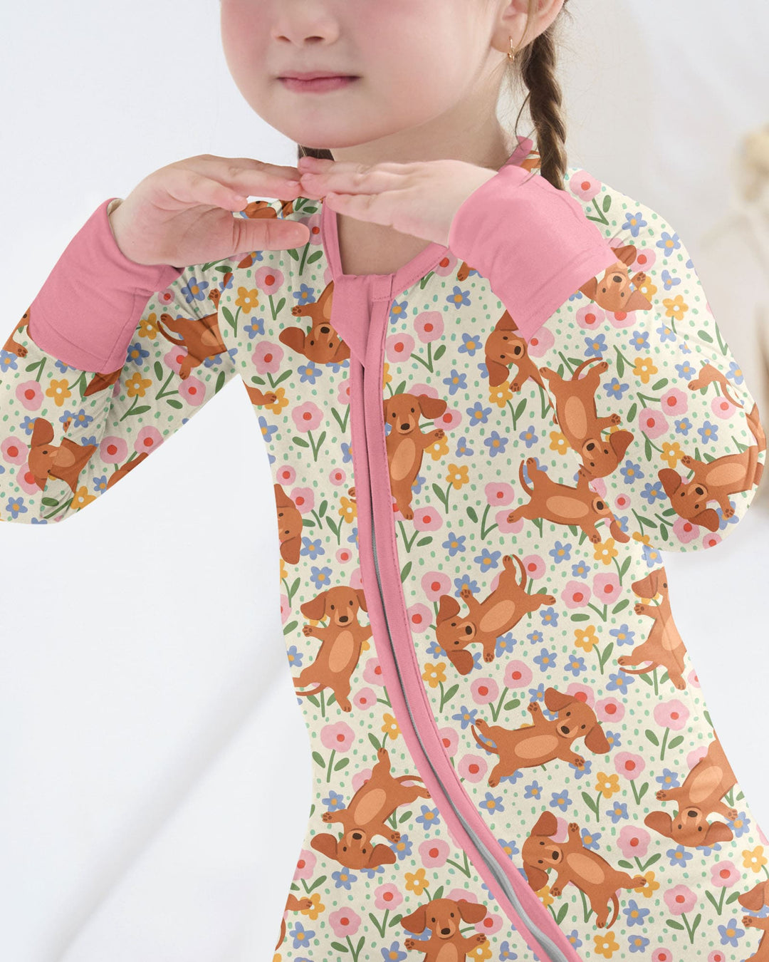 Dachshund Blooms Family Matching Bamboo Convertible Zippy