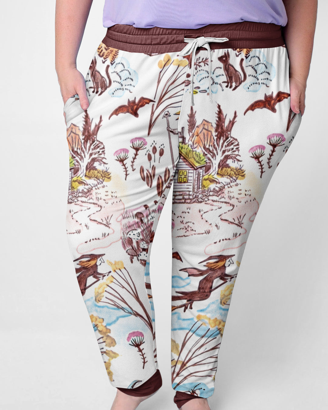 Whimsical Halloween Village Bamboo Women Pajama Set