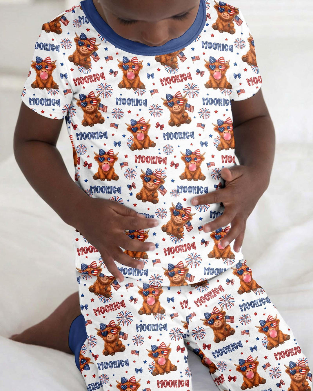 Conjunto de pijama de dos piezas de manga corta de bambú