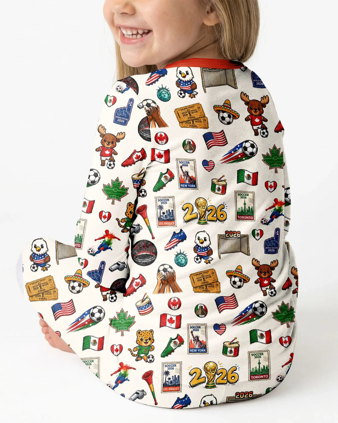 Zweiteiliges Langarm-Pyjama-Set mit Sommerfrüchten