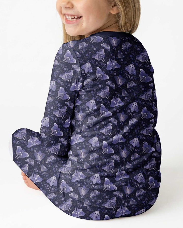 Very Peri Moths Bamboo Two Piece Long Sleeve Pajama Set