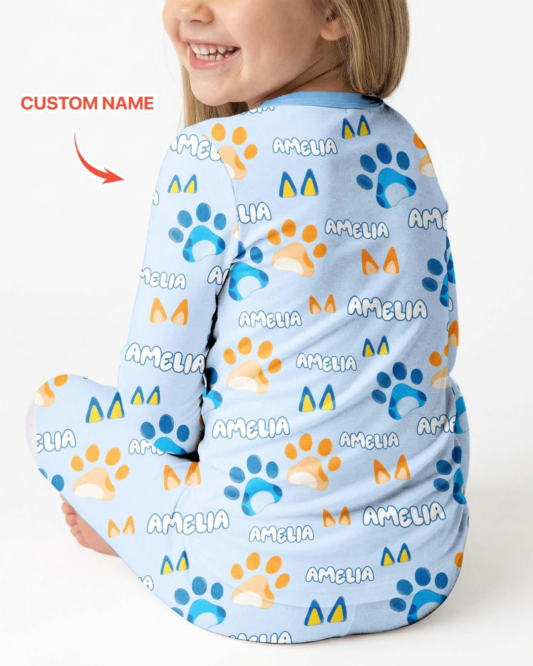 Conjunto de pijama de dos piezas de bambú con mangas largas, plantilla PERSONALIZADA