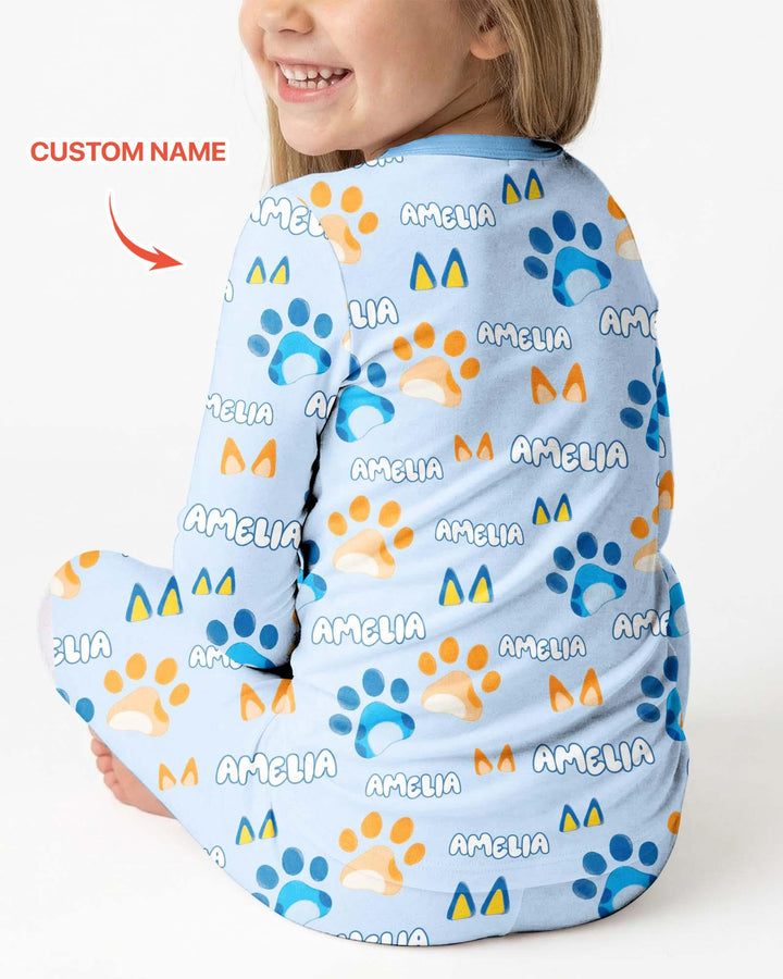 Conjunto de pijama de dos piezas de bambú con mangas largas, plantilla PERSONALIZADA
